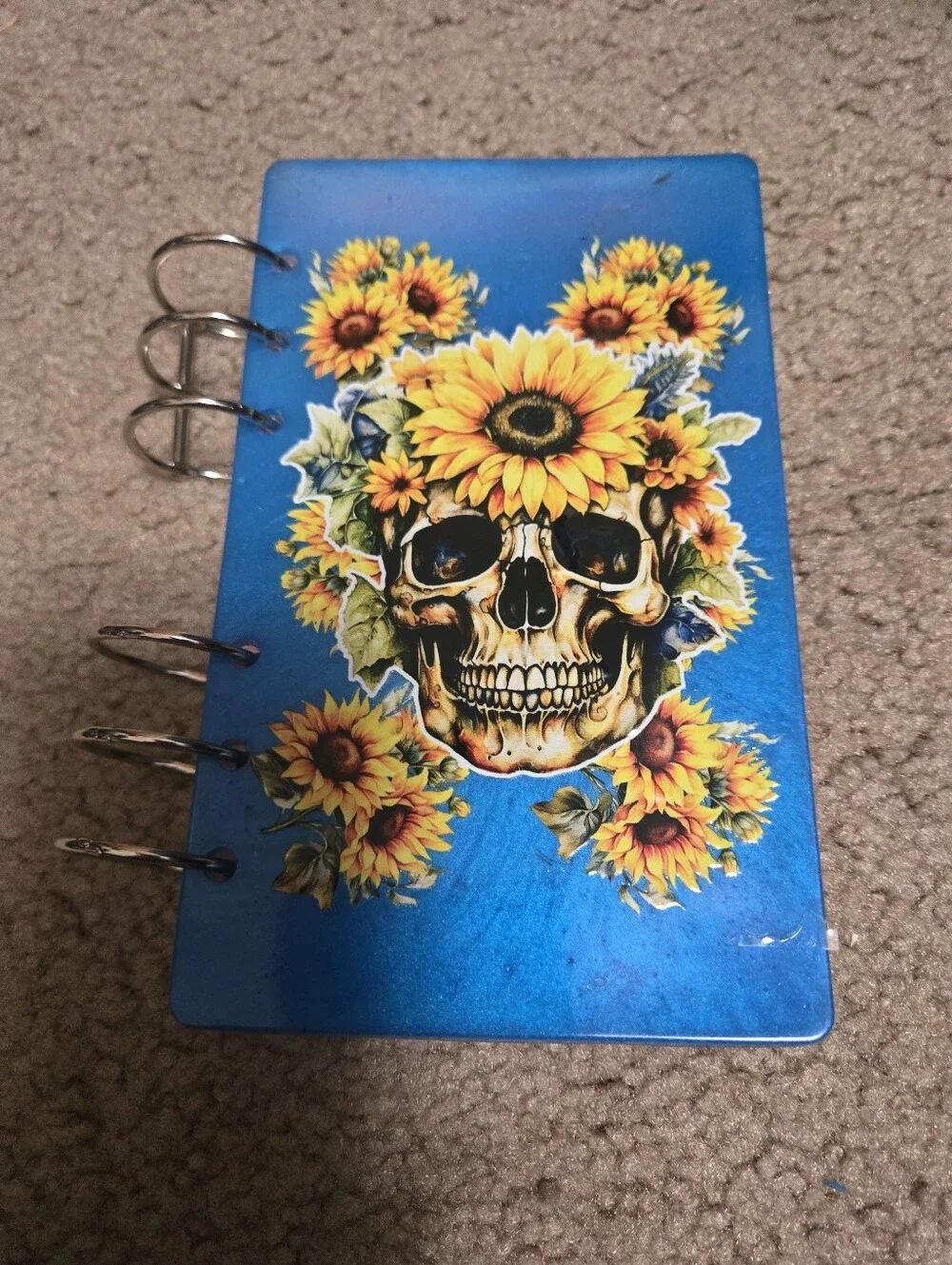 Resin A6 Notebook Handmade Sunflower Skull Journal Resin200